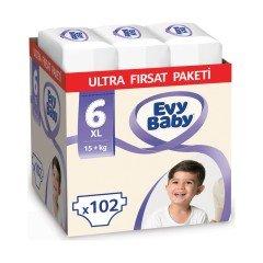 Evy Baby Bebek Bezi 6 Numara Ekstra Large Ultra Fırsat 102 Adet